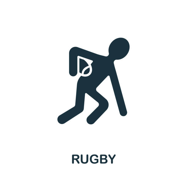 stockillustraties, clipart, cartoons en iconen met rugby icon from australia collection. simple line rugby icon for templates, web design and infographics - rugby scrum