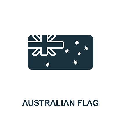 Australian Flag icon from australia collection. Simple line Australian Flag icon for templates, web design and infographics.