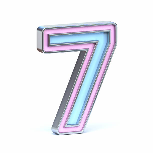 istock Blue and pink metal font Number 7 SEVEN 3D 1398785724