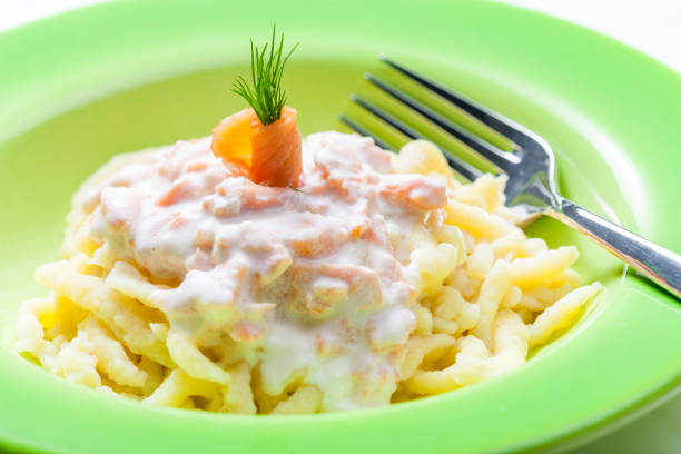 istock spetzle with sauce of smoked salmon 1398786735