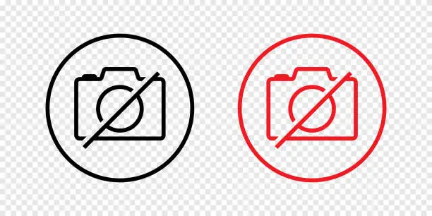 Vector illustration of No photo icon set on a transparent background