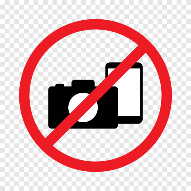 No camera photo sign icon simple design No camera photo sign icon simple design no photographs sign stock illustrations