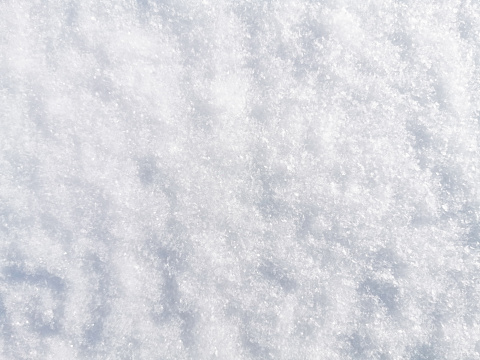 White snow field with smooth snow surface isolated on white background, 3d illustration