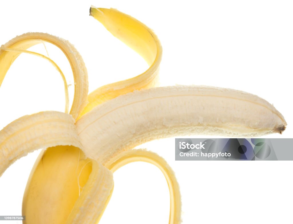 Open banana Open banana isolated on white background Penis Stock Photo