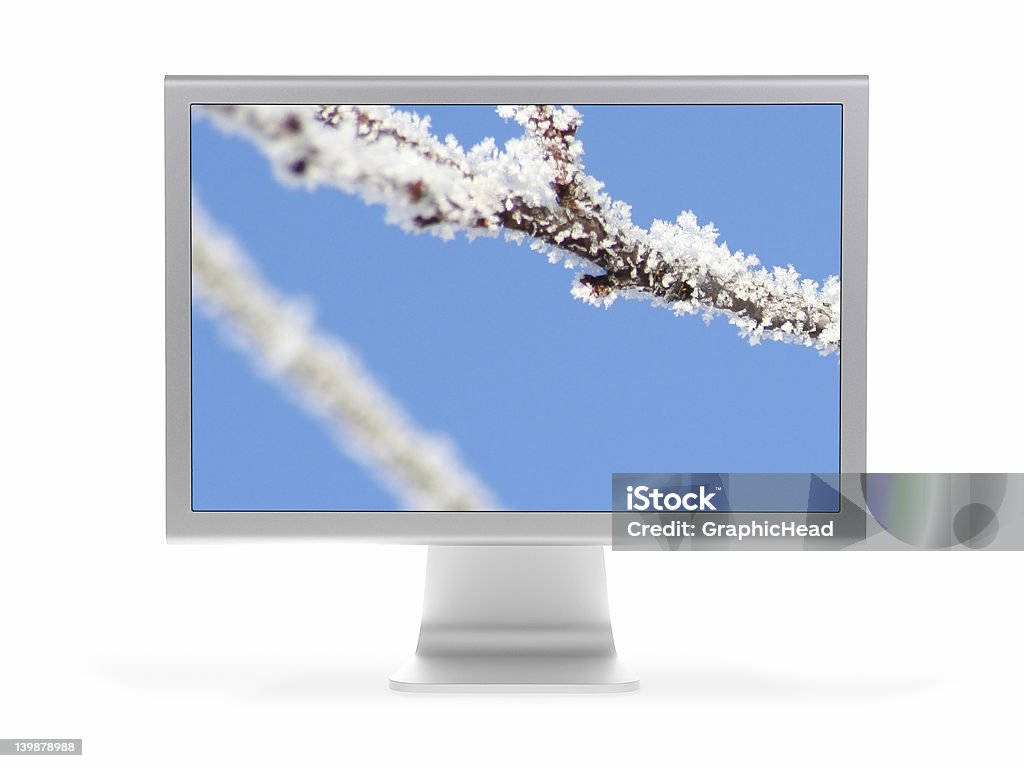 Crisp and Cool (LCD) Front shot of flat panel monitor (LCD). Bleachers Stock Photo