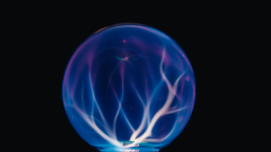 Close up of Touching Plasma Ball
