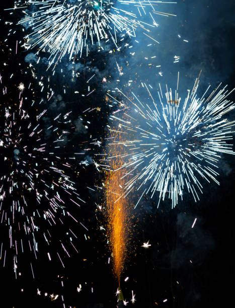 istock Fireworks in evening sky during celebration for New Year 1398790350