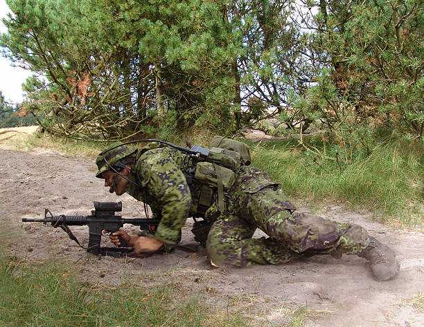 istock Sergeant crawling towards the line of fire. 139879275