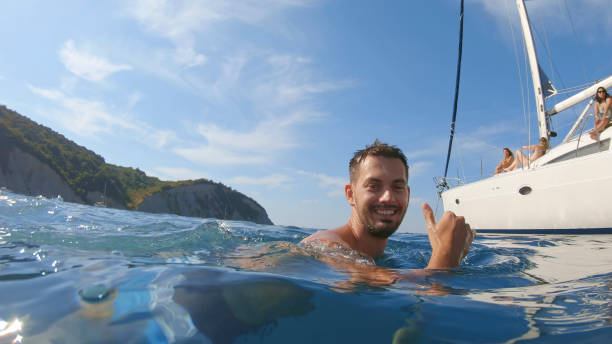 istock Man swimming in sea 1398793533