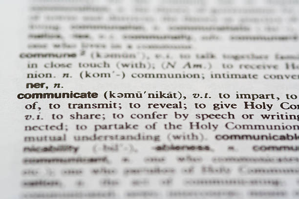 istock Cut of dictionary definition of communicate 139879505