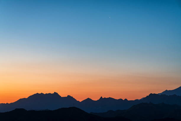 The conjunction of Venus and Jupiter,May 1, 2022, panlongling Great Wall in Beijing, China.