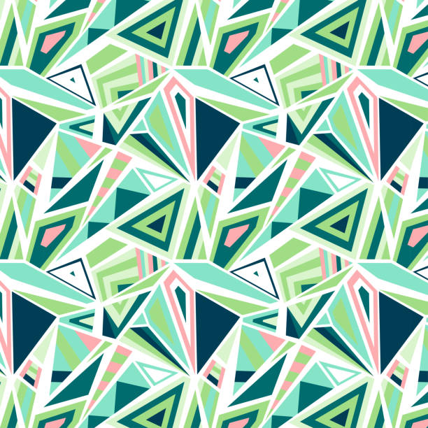 Green Triangle And Geometric Pattern, Vector, Illustration Green Triangle And Geometric Pattern, Vector, Illustration color block stock illustrations