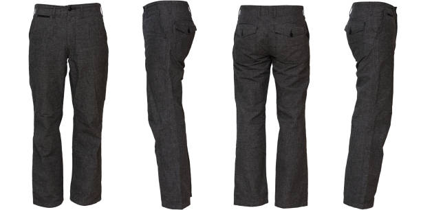 istock Heather gray casual trousers, cutouts in four directions, front, back, left and right 1398802410
