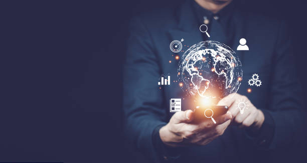 istock Businessman using mobile smart phone. Business global internet connection application technology and digital marketing, Financial and banking, Digital link tech, big data. 1398804287