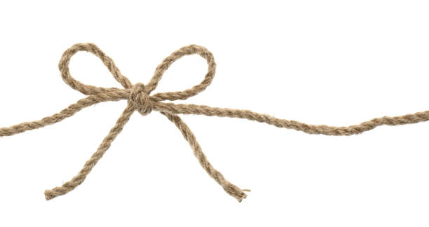 istock Hemp rope with bow knot on white background 1398804402