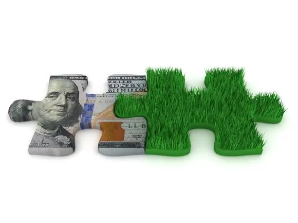 Money us dollar finance green energy environment puzzle