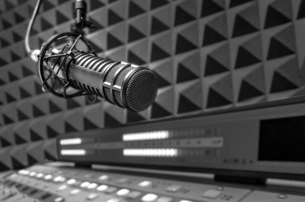 istock Professional microphone and sound mixer 1398809497