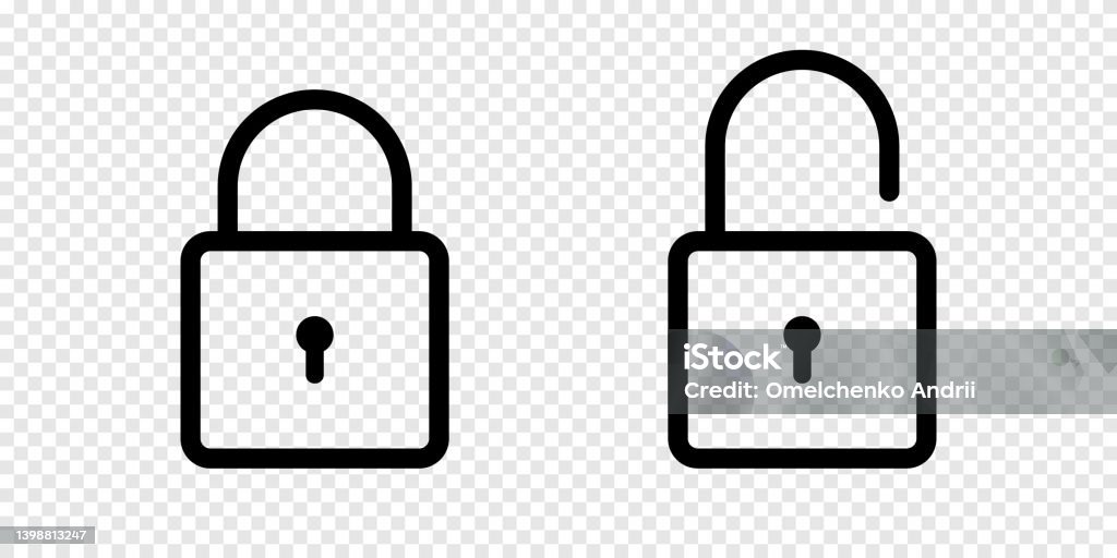 Lock Icons Isolated On Transparent Background Stock Illustration - Download  Image Now - Icon, In A Row, Locker - iStock