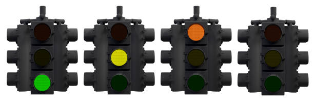 istock Traffic lights set isolated on a white background. 3d image. 1398813651