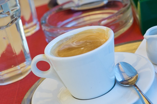 Presso coffee on a table. Slovakia