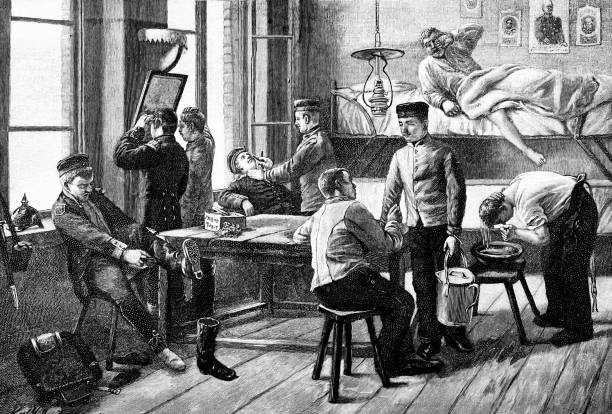istock Morning cleaning in the soldiers barracks 1398814510