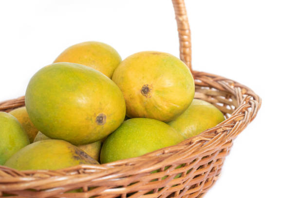 istock indian mangos in a basket on a white background in close up view 1398814562