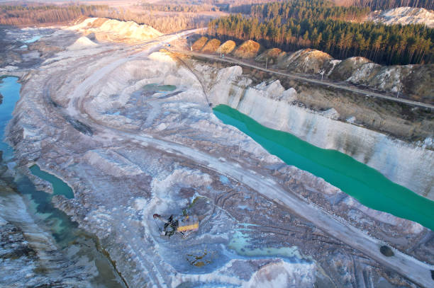 istock Walking dragline excavator on development chalk open pit. Big muskie in open-pit mining. 1398817152