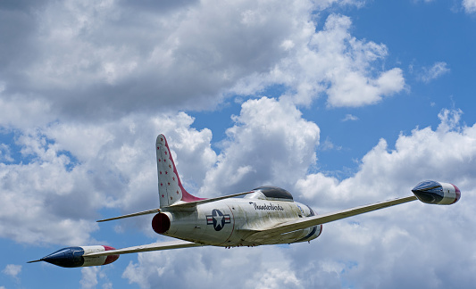 Lakeland, FL, April 2022 - A vintage Thunderbird training jet