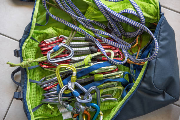 istock Close up of climbing gear 1398822236