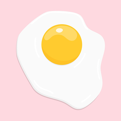 Cartoon fried egg vector illustration