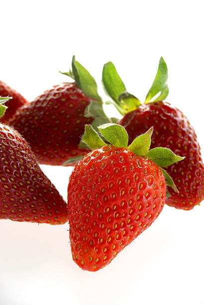 delicious strawberries isolated strawberries cerial stock pictures, royalty-free photos & images