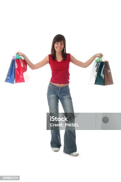 Ragazza Con Borse - Fotografie stock e altre immagini di Abbigliamento - Abbigliamento, Abbigliamento casual, Adolescente