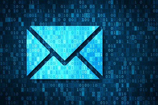 istock Email and cyber security concept. Phishing, hacking, virus and account theft dangers. Illustration with blue e-mail icon and binary code background. 1398827691