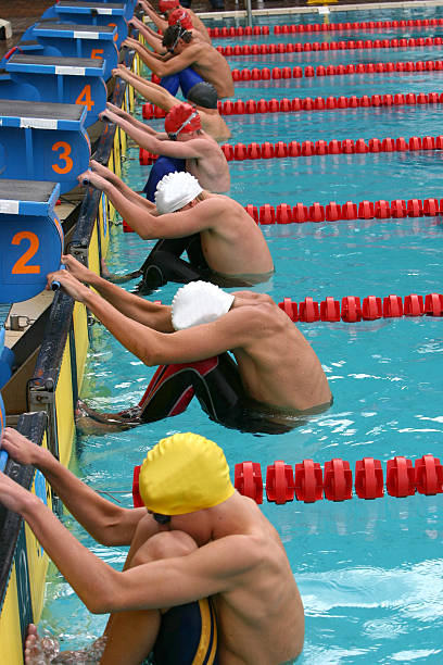 Srart 2 Start of backstroke starting block stock pictures, royalty-free photos & images