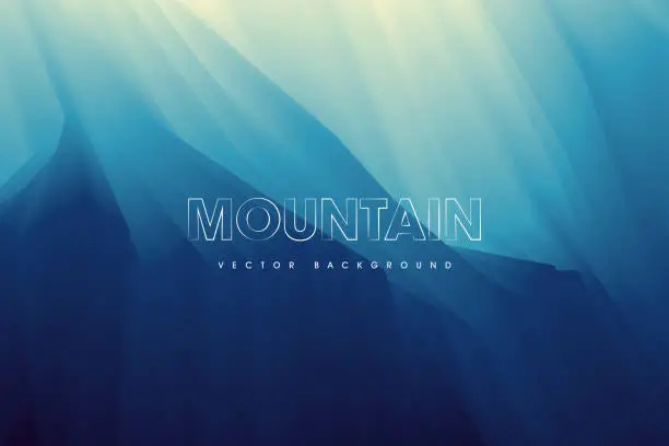 Vector illustration of Ice Mountain Winter Landscape Background