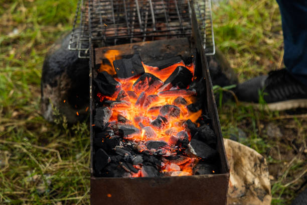 istock Flaming charcoal in the brazier 1398834207