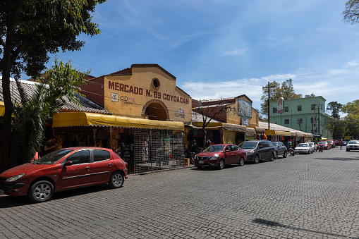 Mexico City, CDMX, Mexico, OCT 19 2021, market in Coyoacan