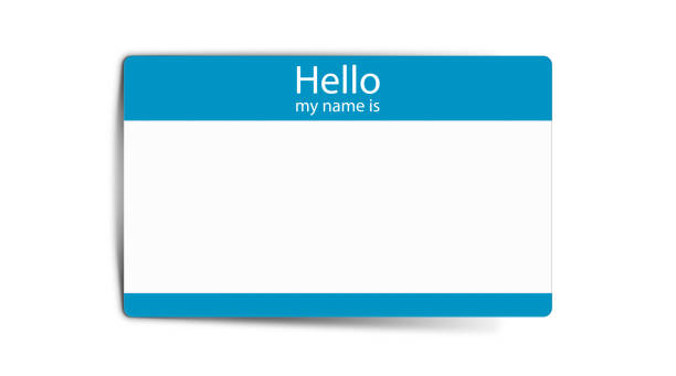 istock Card with text Hello my name is on white background, illustration. Mockup for design 1398840267