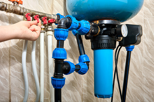 Electrical water supply system with  automatic pump control.