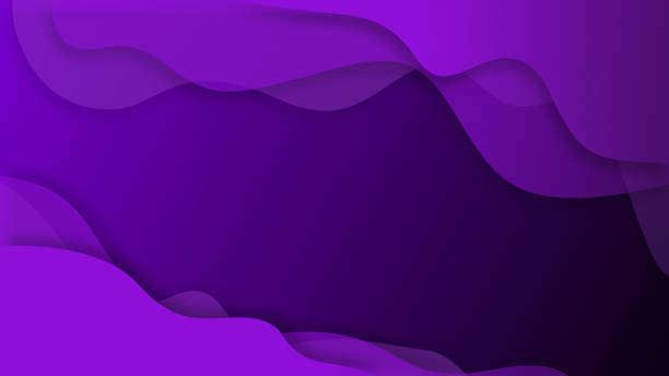 istock Waves gradient abstract background at the top and bottom corner of velvet violet purple colors of 2022 year concept with smooth movement and copy space 1398844052