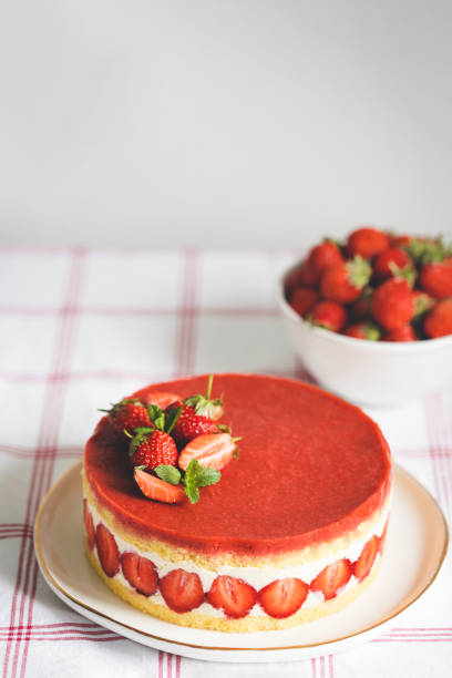 istock French strawberry cake Fraisier. 1398845257