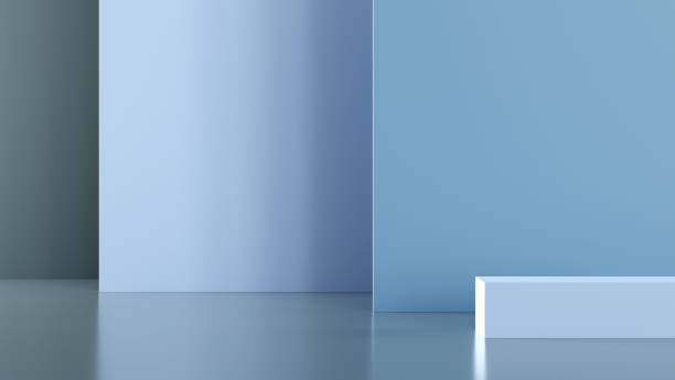 istock Abstract background template. Minimal scene with geometric walls mock up. Minimal studio podium for product display. 3D render. 1398845337