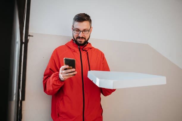 istock Food delivery man 1398845921