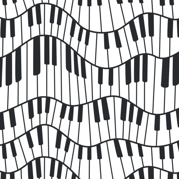 피아노 건반, 추상 스타일, 패턴, 벡터, 일러스트 레이 션 - wrapped present audio stock illustrations