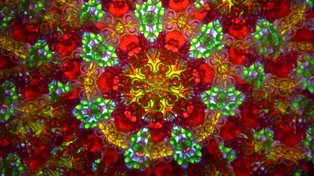 istock Real kaleidoscope with abstract background. View in colored fractals. 1398848464