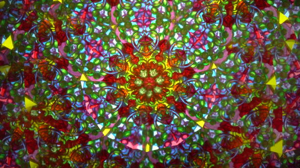 istock Real kaleidoscope with abstract background. View in colored fractals. 1398848468