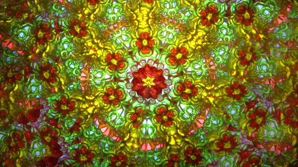 istock Real kaleidoscope with abstract background. View in colored fractals. 1398848550