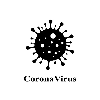 Coronavirus Bacteria Cell Icon, 2019-nCoV, Covid-2019, Covid-19 Novel Coronavirus Bacteria.