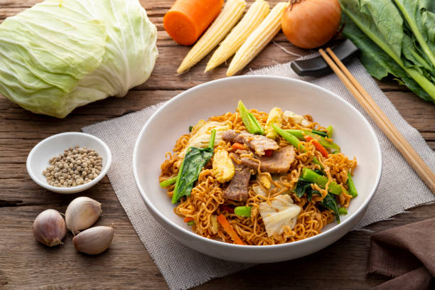 istock Stir Fried Instant Noodle with pork 1398850139