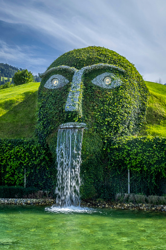 Swarovski Crystal Worlds, entry under the waterfall of the head of the Giant, Wattens Tyrol, Austria, Europe